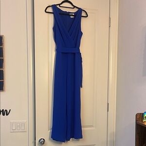 DKNY Royal Blue Sleeveless Jumpsuit